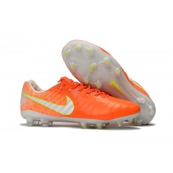 Zapatillas de fútbol Nike Tiempo Legend VII FG Volt Blanco Naranja