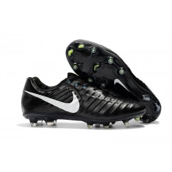 Botas Baratas Nike Tiempo Legend VII FG Negro Blanco