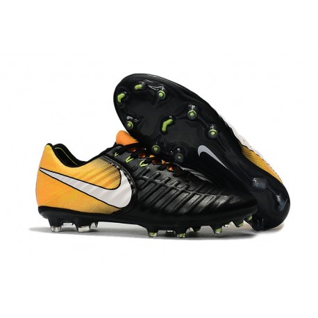 Botas de fútbol Nike Tiempo Legend VII Botas de Tacos Negro Blanco Amarillo
