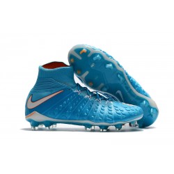 Zapatillas de fútbol Nike Hypervenom Phantom III DF FG Azul Blanco Naranja