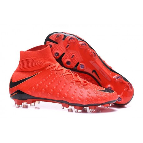 Zapatillas de fútbol Nike Hypervenom Phantom III DF FG Rojo Negro 