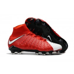 Zapatos de fútbol Nike Hypervenom Phantom III DF FG para Hombre Rojo Blanco Negro