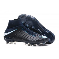 Zapatillas de fútbol Nike Hypervenom Phantom III DF FG Negro Blanco Azul