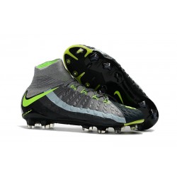 Nuevo Botas de fútbol Nike Hypervenom Phantom III DF FG Gris Negro Verde