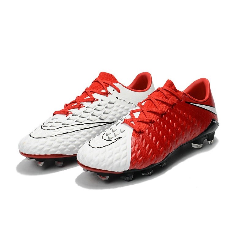 Botas de fútbol Baratas Nike HyperVenom Phantom III FG Rojo Blanco Negro