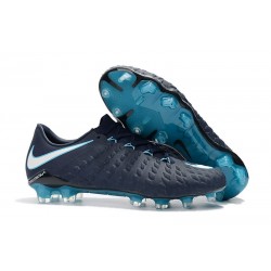 Zapatillas de fútbol Nike HyperVenom Phantom III FG Azul Blanco