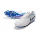 Botas de fútbol Nike Tiempo Legend VII Elite FG Para Hombre Blanco Gris Azul