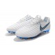 Botas de fútbol Nike Tiempo Legend VII Elite FG Para Hombre Blanco Gris Azul