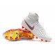 Nuevo Baratas Botas de fútbol Nike Magista Obra 2 FG Blanco Gris Crimson