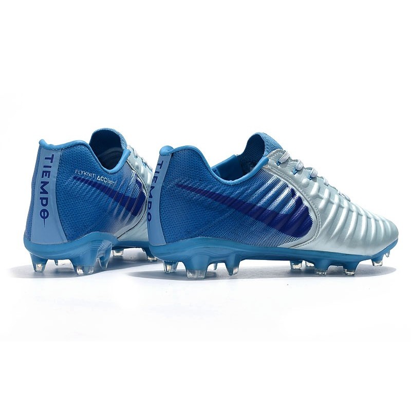 Botas de fútbol Nike Tiempo Legend VII Botas de Tacos Azul Plateado