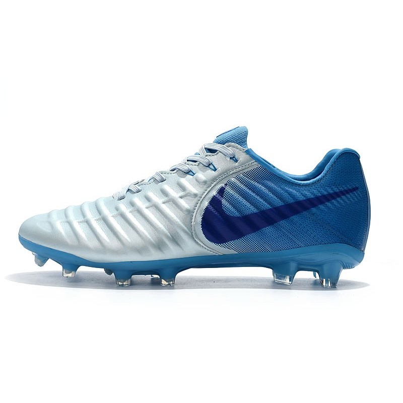 Botas de fútbol Nike Tiempo Legend VII Botas de Tacos Azul Plateado
