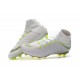 Botas Baratas Nike Hypervenom Phantom III Elite DF FG Blanco Metálico Cool Gray Volt