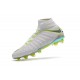 Botas Baratas Nike Hypervenom Phantom III Elite DF FG Blanco Metálico Cool Gray Volt