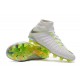 Botas Baratas Nike Hypervenom Phantom III Elite DF FG Blanco Metálico Cool Gray Volt