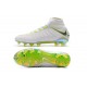 Botas Baratas Nike Hypervenom Phantom III Elite DF FG Blanco Metálico Cool Gray Volt
