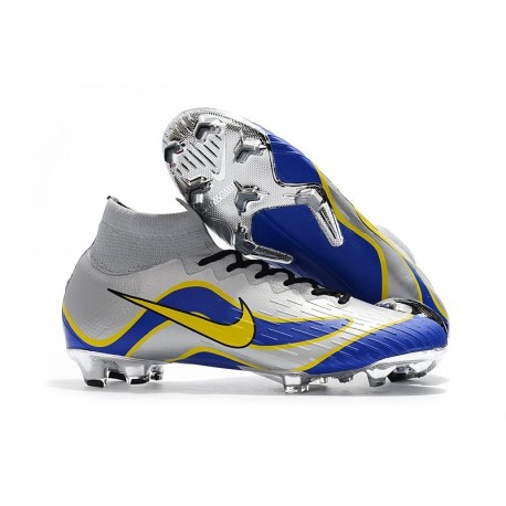 Zapatillas de fútbol Nike Mercurial Superfly VI 360 Elite FG Para Hombre Amarillo Azul Plateado