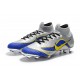 Zapatillas de fútbol Nike Mercurial Superfly VI 360 Elite FG Para Hombre Amarillo Azul Plateado
