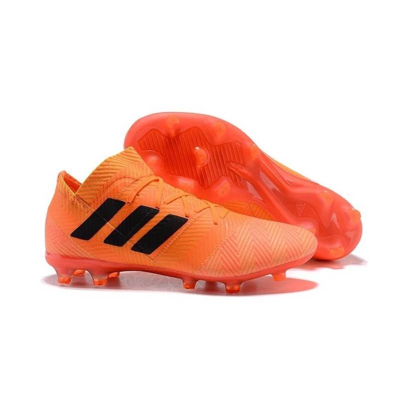 Zapatillas de fútbol Adidas Nemeziz Messi 18.1 FG Naranja Negro Rojo