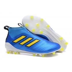 Zapatos de fútbol adidas Ace 17+ Purecontrol FG Azul Amarillo Blanco