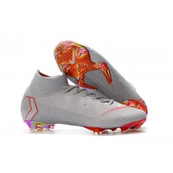 Zapatillas de fútbol Nike Mercurial Superfly VI 360 Elite FG Para Hombre Gris Rojo