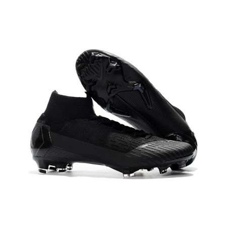 Zapatillas de fútbol Nike Mercurial Superfly VI 360 Elite FG Para Hombre Todo Negro Copa del Mundo