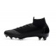 Zapatillas de fútbol Nike Mercurial Superfly VI 360 Elite FG Para Hombre Todo Negro Copa del Mundo