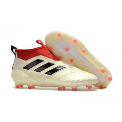 Baratas Botas de fútbol adidas Ace 17+ Purecontrol FG Blanco Negro Rojo