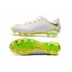 Tacos de futbol para Hombre Nike HyperVenom Phantom III Elite FG Blanco Metálico Cool Gray Volt