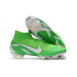 Zapatillas de fútbol Nike Mercurial Superfly VI 360 Elite FG Para Hombre Plata Verde
