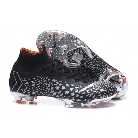 Zapatillas de fútbol Nike Mercurial Superfly VI 360 Elite FG Para Hombre CR7 Negro Plateado