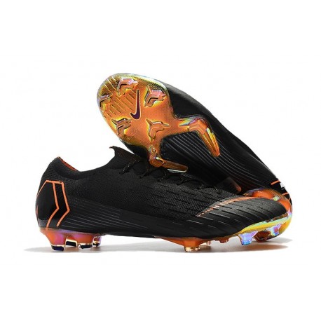 Zapatillas de fútbol Nike Mercurial Vapor XII Elite FG Negro Naranja Blanco