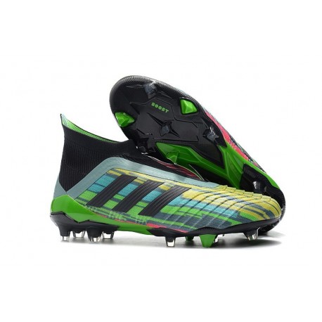 Botas Nuevas de Futbol Adidas Predator 18+ FG Mezclar Colores Verde Negro Amarillo