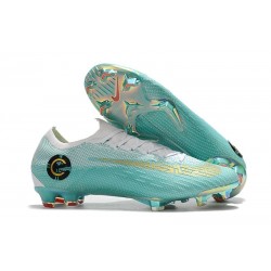 Botas de Futbol Baratas Nike Mercurial Vapor XII 360 Elite FG Metálico Blanco Oro Azul