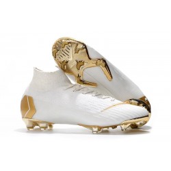Botas de Futbol Baratas Nike Mercurial Superfly VI 360 Elite FG Oro Blanco