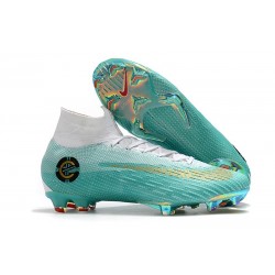 Botas de Futbol de Tacos Nike Mercurial Superfly VI CR7 360 Elite FG Azul Dorado Blanco