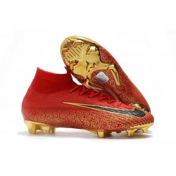 Botines Futbol Nike Mercurial Superfly VI 360 Elite FG Oro Negro Rojo