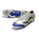 2018 Botas de Fútbol Nike Mercurial Vapor 12 Elite FG Plata Azul Amarillo