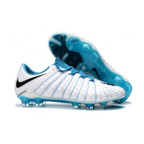 Nuevo Tacón de fútbol Nike HyperVenom Phantom III FG Azul Blanco
