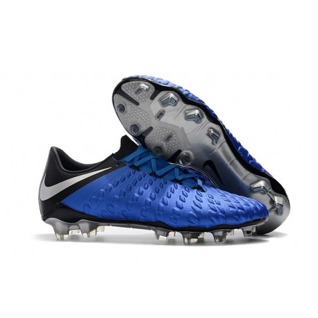 Tacos de futbol para Hombre Nike HyperVenom Phantom III FG Azul Negro Plata