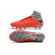Zapatos de fútbol Nike Hypervenom Phantom III DF FG para Hombre Rojo Gris