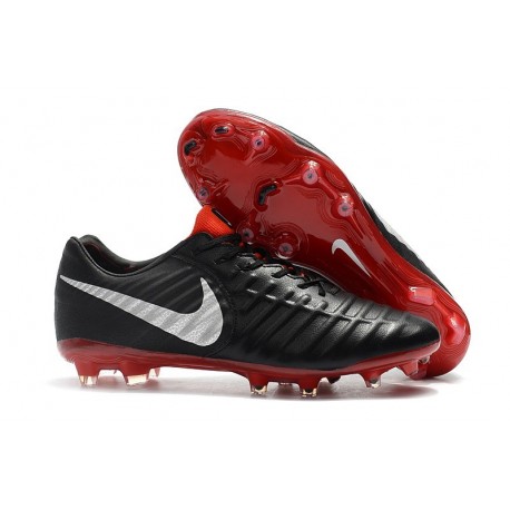 Botas de fútbol Nike Tiempo Legend VII Botas de Tacos Negro Rojo Plata
