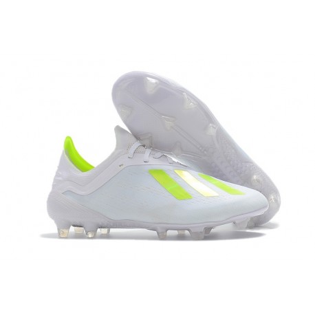 Botas Baratas - Zapatillas de fútbol Adidas X 18.1 FG Blanco Amarillo