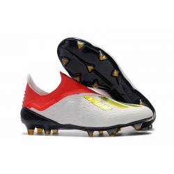 Zapatillas de fútbol Baratas Adidas X 18+ FG Oro Blanco Rojo