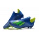 Zapatillas de fútbol Baratas Adidas X 18+ FG Fútbol Azul Solar Amarillo Núcleo Negro