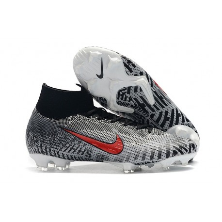 Baratas Zapatillas de fútbol Nike Mercurial Superfly VI 360 Elite FG Neymar Negro Blanco Rojo 