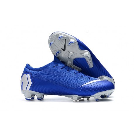 Zapatillas de fútbol Nike Mercurial Vapor XII Elite FG Negro Plateado Azul