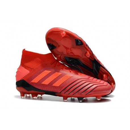 Botas de fútbol Baratas adidas Predator 19.1 FG Rojo Rojo Solar Negro