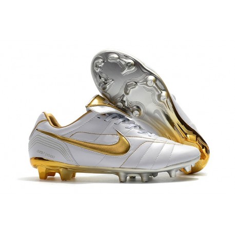 Botas de fútbol Nike Tiempo Legend VII R10 Elite FG Oro Blanco
