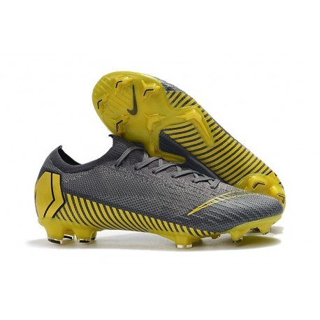 Nuevas Botas Nike Mercurial Vapor 12 Elite FG Gris Negro Gris Oscuro