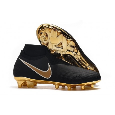 Nike Phantom Vision Elite DF FG Zapatos de Fútbol Negro Oro